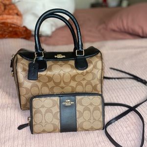 Coach bag with matching wallet